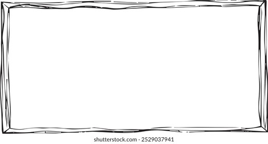A simple black and white outline of a rectangle with a wavy border.