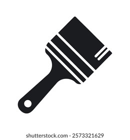 Simple Black and White Paintbrush Icon