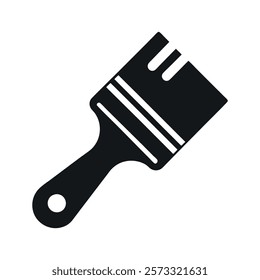 Simple Black and White Paintbrush Icon