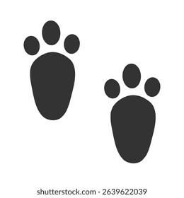 Simple black and white pair of animal paw prints