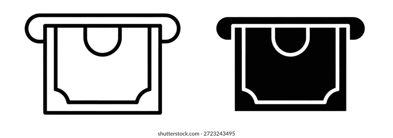 Einfache schwarz-weiße Papiertaschensymbole für Design,