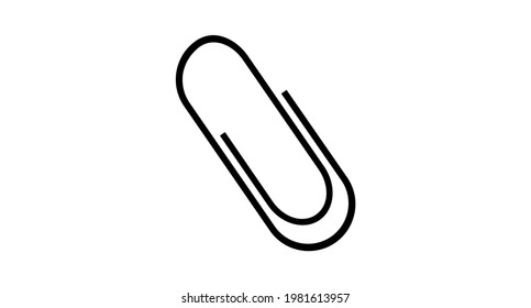 simple black and white paper clip icon