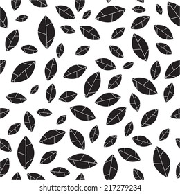Simple black and white pattern of leaves