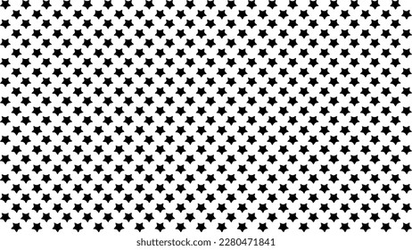 Simple black and white pattern with stars. Repeating textured vector background.