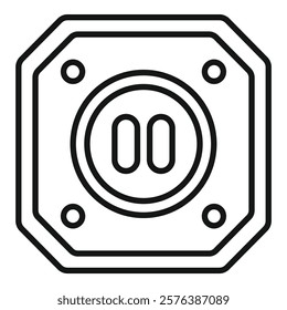 Simple black and white pause button icon representing a temporary stop or interruption in a process 