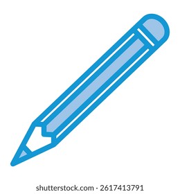 Simple black and white pencil icon on a white background. Perfect for design and educational projects