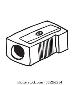 Simple Black White Pencil Sharpener Cartoon Stock Vector (Royalty Free ...