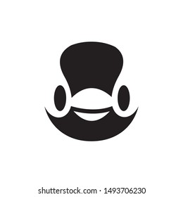 Simple black and white penguin logo design vector symbol illustration.