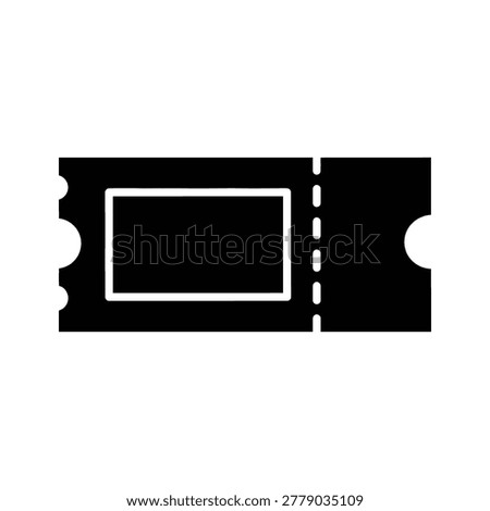 Simple black and white perforated ticket stub with empty space