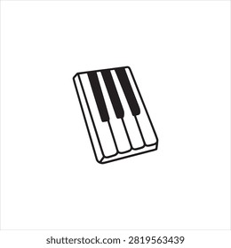 Simple black and white piano keys graphic illustration design