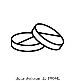Simple black and white pill icon eps 10 vector illustration. Design element for websites, clinic brochure, advertisement and more.