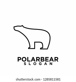 simple black white polar bear logo icon designs vector