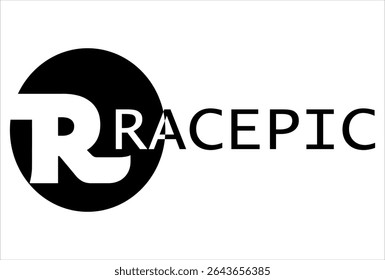 Simple black and white RACEPIC text vector, free design.