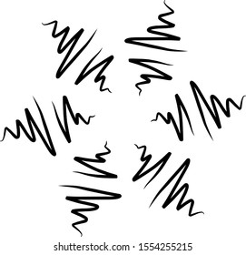simple black white radial vector illustration