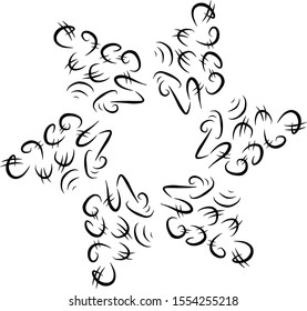 simple black white radial vector illustration