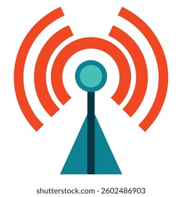 Simple Black and White Radio Tower Icon Vector Illustration for Communication and Broadcast