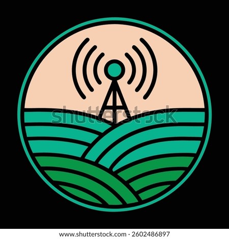 Simple Black and White Radio Tower Icon Vector Illustration for Communication and Broadcast