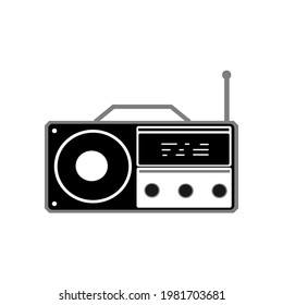 simple black and white radio vector