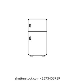 simple black and white refrigerator icon