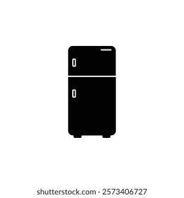 simple black and white refrigerator icon