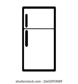 Icono blanco y negro simple del refrigerador.