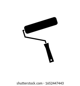 diseño simple de iconos de rodillos negros y blancos