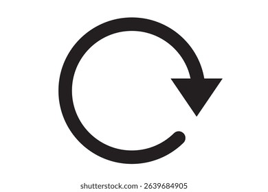Simple black and white rotating arrow