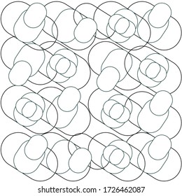 Simple black and white round figures. Abstract symbols.  Geometric ornament. Design for wallpaper, fabric, textile. Vector illustration.