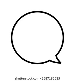 Simple black and white round speech bubble