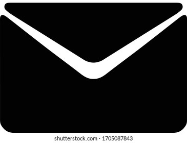 Simple Black and White Rounded Envelope Graphic