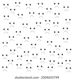 simple black and white sad emoticon background