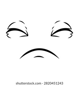 Simple black and white sad face drawing emphasizing emotional expression and minimalistic design elements.