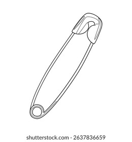 Simple Black and White Safety Pin Outline