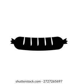 Sencilla Ilustración vectorial de salchichas blancas y negras, silueta