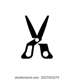 Simple black and white scissor illustration vector