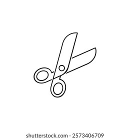 simple black and white scissors icon