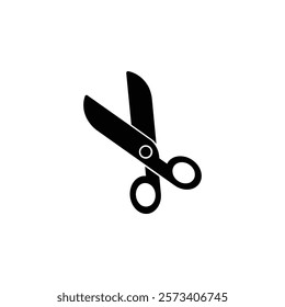 simple black and white scissors icon