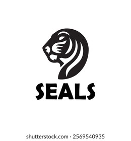 simple black white seals logo