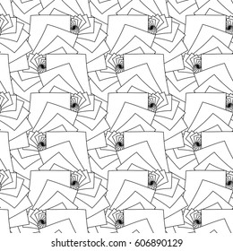 Simple Black And White Seamless Geometric Line Pattern. EPS10 Vector