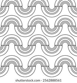 Simple Black And White Seamless Wave Patterns, for pattren background become your design more interisting 