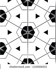Simple black and white shape in geometrical style