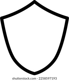 Einfaches Symbol für die Sicherheit des Sicherheitsschilds (Black and White Shield Safety Protection Symbol). Vektorbild.	