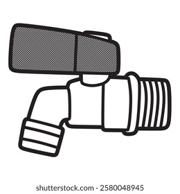 simple black and white short water tap image