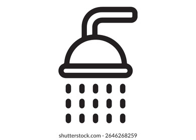 Um simples ícone preto e branco chuveiro cabeça ilustração