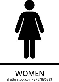 Sencillo letrero en blanco y negro que indica el baño de las mujeres