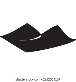 Simple black and white silhouette of two mountains. Simple drawing of mountains. Vector illustration linear mountains. Premium icon for website design and development, app development. 