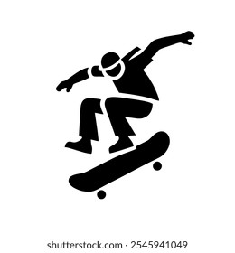 Simple black and white skater logo in action