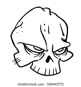 simple black and white skull cartoon