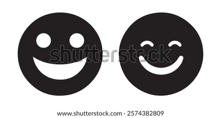 Simple Black and White Smiley Faces