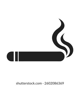 Simple black and white smoking cigarette icon